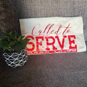 Gildan Red and White 'Called to Serve' Tshirt